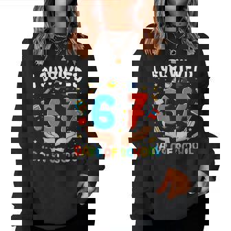 I Survived 67 Days Of School 67Th Day Teacher Student Women Sweatshirt | Seseable FR