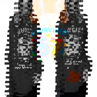 I Survived 67 Days Of School Meme Teacher Student Women Sweatshirt | Seseable FR