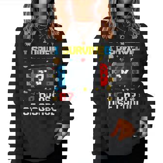 I Survived 67 Days Of School 67 Meme Gamer Teacher Matching Women Sweatshirt - Thegiftio