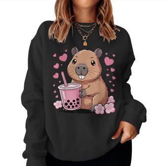Süßer Capybara Bubble Tea Capybara Kinder Mädchen Sweatshirt Frauen - Geschenkecke