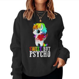 Süßes Aber Psychischüßes Humor-Geschenk Für Ehefrau Mutter Horror Gothic Punk Sweatshirt Frauen - Geschenkecke