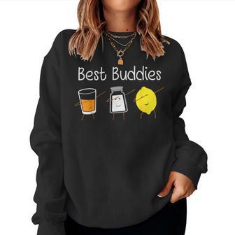 Tequila Beste Freunde Dabbing Zitronesalz Und Tequila Sweatshirt Frauen - Seseable