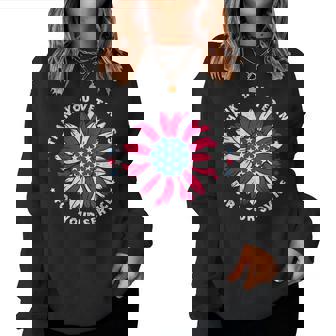 Thank You Veterans For Your Service Sunflower Veterans Day Women Sweatshirt - Seseable