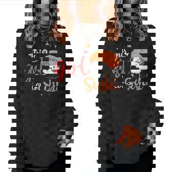 This Girl Lovesushi かわいい フェミニン 食べ物 引用アート レディーススウェットシャツ - Kawaiitshirt