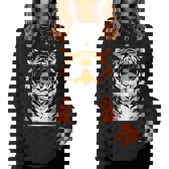 Tiger Costume For Boys Zoo Tiger Print Tiger Lover Women Sweatshirt | Mazezy