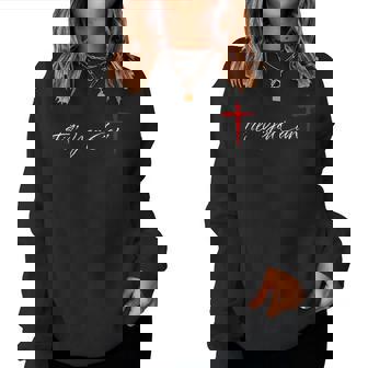 Til You Cant Brush Script Cross Christian Motivation Women Sweatshirt - Thegiftio