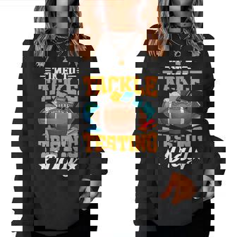 Time To Tackle Testing Day Football School Teacher Student Women Sweatshirt | Seseable FR