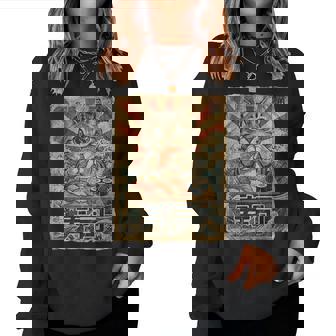 Uomini Donne Divertente Arte Giapponesetileintage Gatto Mangiareushi Women Sweatshirt - Novitaregali