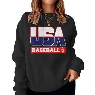 Usa Team Baseball & American Sports Women Sweatshirt | Mazezy
