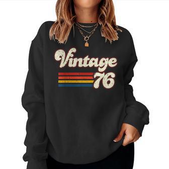 Vintage 76 Happy 50Th Birthday Retro Women Sweatshirt - Thegiftio UK