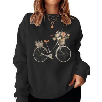 Vintage Floral Bicycle Women Sweatshirt - Thegiftio