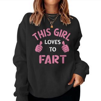 Vintage Sarcastic Saying This Girl Loves To Fart Women Sweatshirt - Monsterry