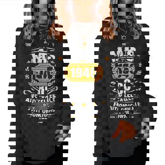 Vintage Mars 1946 Cadeau Anniversaire 80 Ans Homme Sweat-shirt pour femme - Cadeauxyz