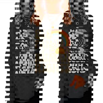 Vintage Rainbow Ist Ein Großer Fan Der Menschenrechte Sweatshirt Frauen - Geschenkecke