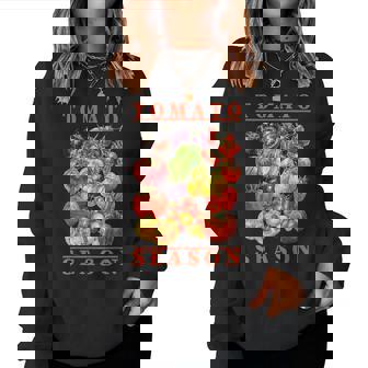 Vintage Tomato Season Vegan Vegetable Gardening Plant Lover Women Sweatshirt - Monsterry