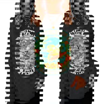 Waikiki Hawaii Cute Sea Turtle Surfing Summer Vacation Women Sweatshirt | Seseable UK