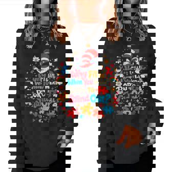 Why Fit In Autism Awareness For Teacher Doctor Cat Hat Cool Women Sweatshirt - Thegiftio