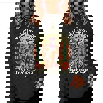 Wild Flowers Wild Horses Cowgirl Riding Rodeo Western Girl Women Sweatshirt - Monsterry