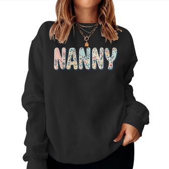 Wildflowers Nanny Floral Mother's Day Nanny Women Sweatshirt - Thegiftio UK