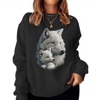 Wolf Und Wolfswelpe Herren Wolfsliebhaber Mädchen Damen Wolf Sweatshirt Frauen - Geschenkecke