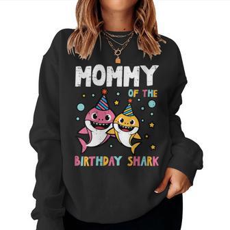 Women's Mommy Of Birthday Shark Bday Party Family Matching Mom Women Women Sweatshirt - Thegiftio UK