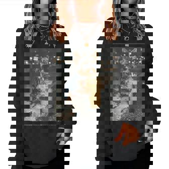 Yorkie Drinking Iced Coffee Animal Meme Dog Lover Women Sweatshirt - Thegiftio