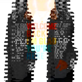 おかえりなさい、ここに来てくれて嬉しいです 男性 女性 子供 レディーススウェットシャツ - Kawaiitshirt