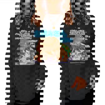 ひなビタスタンプ まり花04「お休みさんだよっ」 レディーススウェットシャツ - Kawaiitshirt