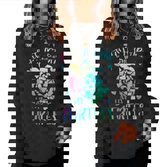 カメが大好きなただの女の子 かわいいパステルカメ レディーススウェットシャツ - Kawaiitshirt