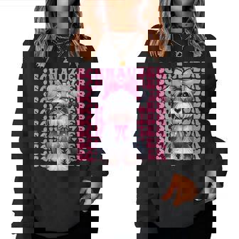 コケット リボン シュナウザー 女の子 犬 ママ 母の日 ピンク レディーススウェットシャツ - Kawaiitshirt