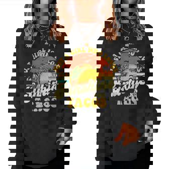サンシャインとタコスが大好きな女の子-タコス好きメキシコ レディーススウェットシャツ - Kawaiitshirt