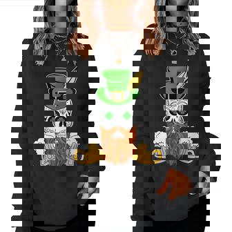 スカル 聖パトリックデー 洋服 ギフト 男性 女性 ビール 長袖tシャツ レディーススウェットシャツ - Kawaiitshirt