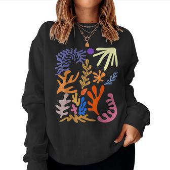 マティス 絵画 美的 花 人工抽象 秋 レディーススウェットシャツ - Kawaiitshirt