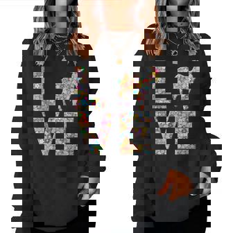 ヤギの動物愛の花 レディーススウェットシャツ - Kawaiitshirt