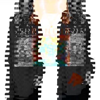 ルノワール 面白いtシャツ 名作アート 菊の花 絵画 メンズ レディース 面白い 服 美術 おもしろ レディーススウェットシャツ - Kawaiitshirt