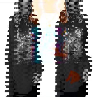 ヴィンテージ カワウソ キッズ Her Mom Dad ピザ ミーム 幼児 レトロ 長袖tシャツ レディーススウェットシャツ - Kawaiitshirt