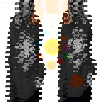 太陽系 惑星 宇宙 惑星 男の子 女の子 幼児 レディーススウェットシャツ - Kawaiitshirt