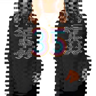 数字 35 35周年 男性 女性 35歳の誕生日 レディーススウェットシャツ - Kawaiitshirt