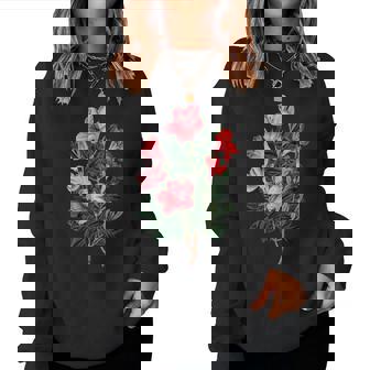 美しいツツジの花のイラストブルーム植物愛好家 長袖tシャツ レディーススウェットシャツ - Kawaiitshirt