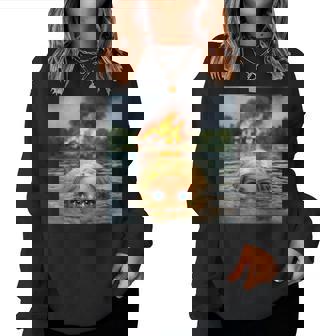 面白い人形の顔の服 ミーム 女性 男性 ヴィンテージ 水泳 レディーススウェットシャツ - Kawaiitshirt