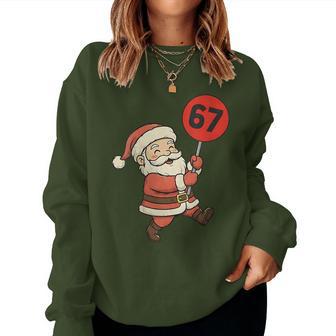 67 Christmas Vintage Six Seven 6 7 Santa Claus Women Sweatshirt - Thegiftio UK