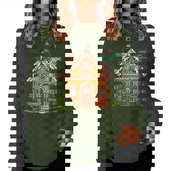 67 Six Seven Gingerbread House Teacher Christmas Women Sweatshirt - Seseable