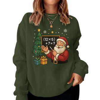 67 Teacher Santa Christmas Six Seven Meme Brainrot Math Xmas Women Sweatshirt - Thegiftio UK