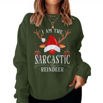 99 I Am The Sarcastic Reindeer -Adults Black Cotton Polyester Christmas Holiday Reindeer Women Sweatshirt - Thegiftio UK