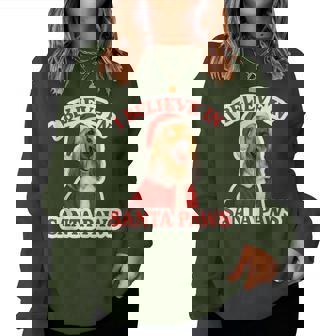 I Believe In Santa Paws Afghan Hound Dog Mom Dad Christmas Women Sweatshirt | Mazezy