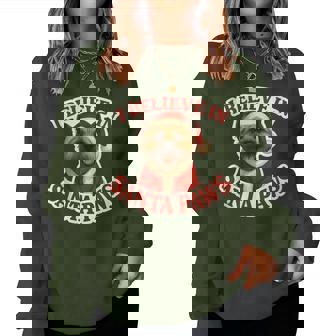 I Believe In Santa Paws Cairn Terrier Dog Mom Dad Christmas Women Sweatshirt - Monsterry