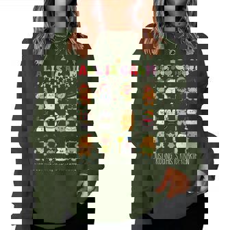 All Is Calm Kindergarten Teacher Christmas Teach Merry Xmas Women Sweatshirt | Mazezy