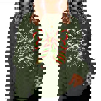 Candy Canes Bow Tie School Counselor Tools Christmas Baker Women Sweatshirt | Seseable FR