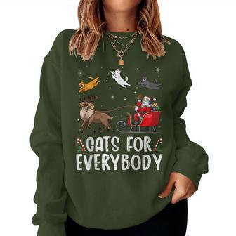 Cats For Everybody Christmas Cat Xmas Santa Women Sweatshirt - Thegiftio UK
