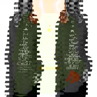 Christian Christmas Bible Verse Names Of Jesus Tree Shaped Women Sweatshirt - Thegiftio